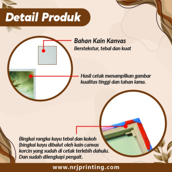 Cetak Foto Kanvas + Frame (Bingkai Kayu Tanpa Papan) | Foto Spanram
